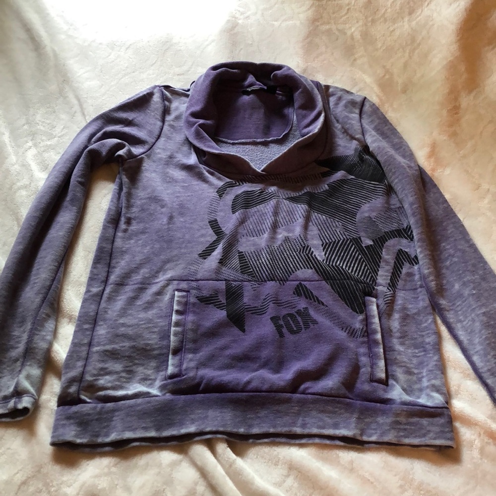 Fox Purple cowl neck hoodie/sweater